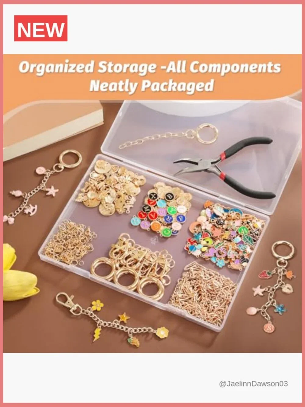 500 Pc Jewelry Making Kit for Custom Keychains DIY Charms Supplies